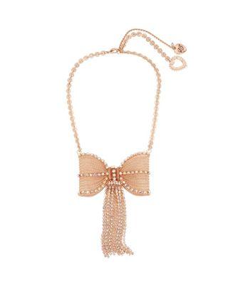 Steve Madden Not Your Babe Large Bow Pendant Crystal