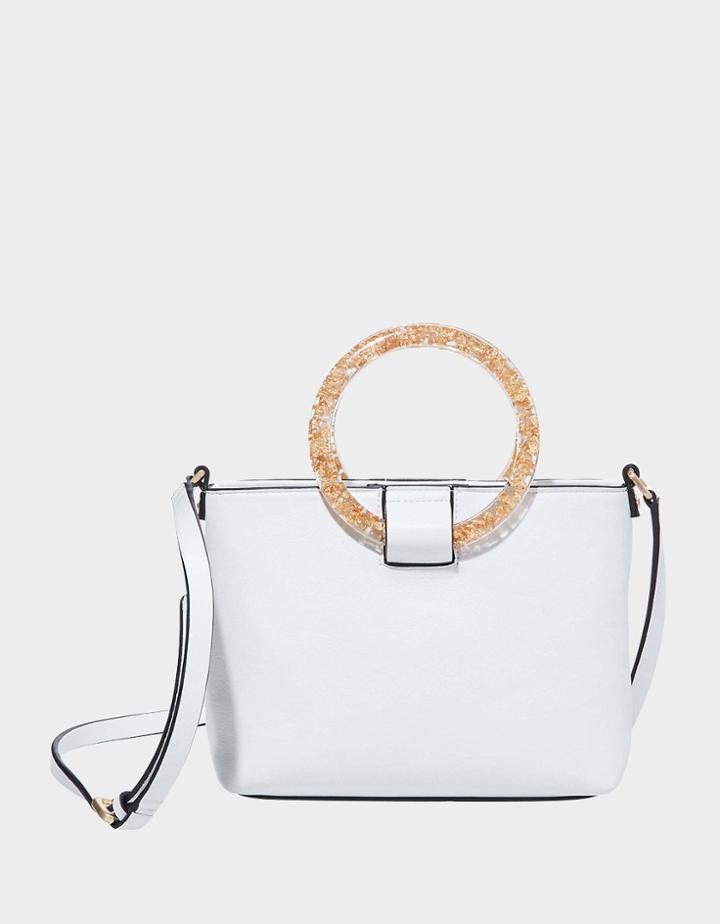 Betseyjohnson Confetti Rings Top Zip Bag White