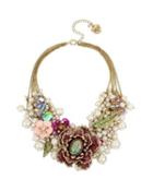 Steve Madden Blooming Betsey Statement Necklace Multi