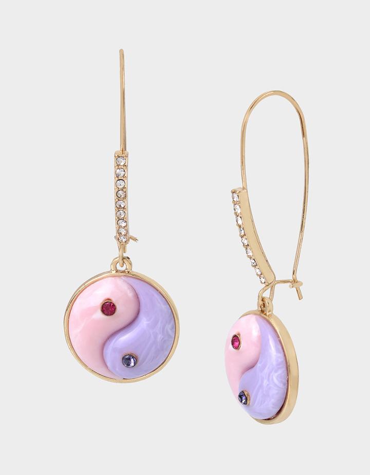 Betseyjohnson Enchanted Yin Yang Earrings Pink