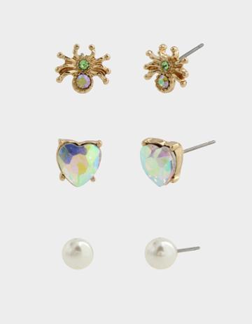 Betseyjohnson Lily Flower Spider Stud Set Multi