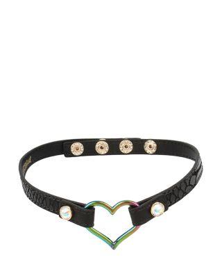 Steve Madden Harlem Shuffle Heart Choker Multi