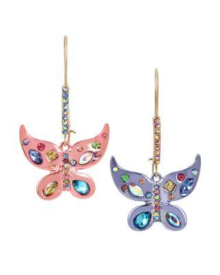 Steve Madden Blooming Betsey Butterfly Hook Earrings Multi