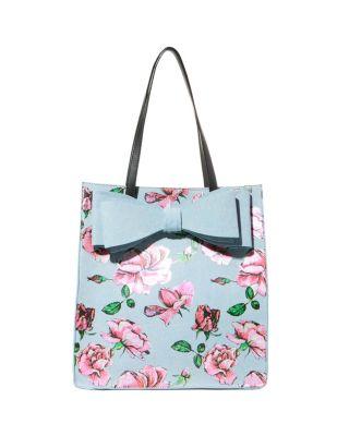 Steve Madden Bowriffic Shopper Tote Denim Fab