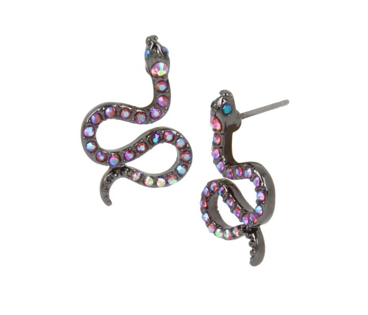 Betseyjohnson Fairytale Dreams Snake Stud Earrings Pink
