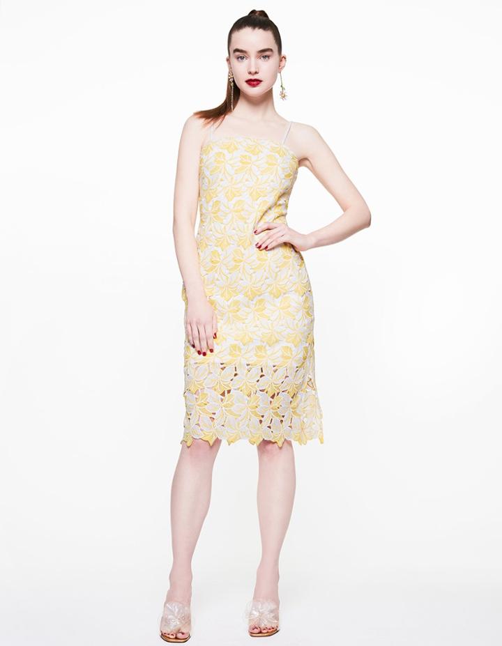 Betseyjohnson Lemon Lace Dress Yellow