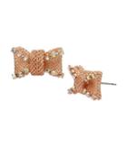 Steve Madden Not Your Babe Bow Stud Earrings Crystal