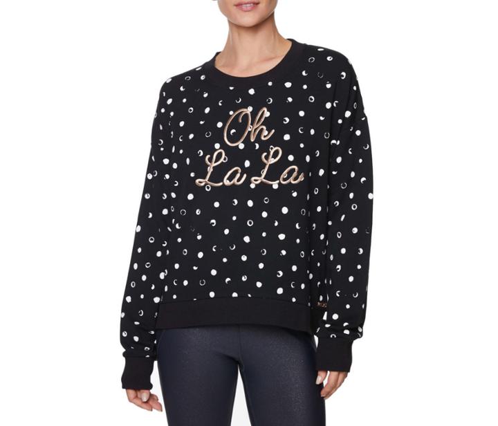Betseyjohnson Oh La La Painted Dot Sweatshirt Black-white