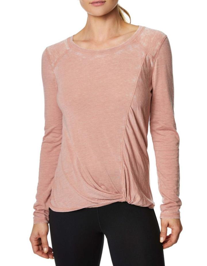 Betseyjohnson Twisted Hem Acid Wash Tee Blush