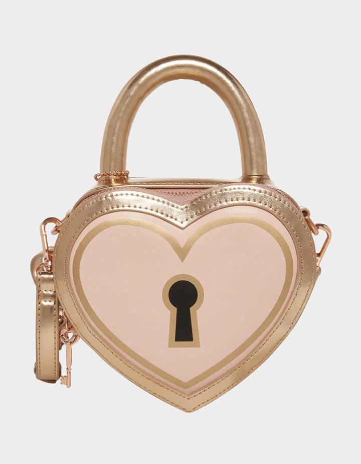 Betseyjohnson Kitsch Key To My Heart Crossbody Pink