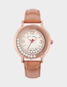 Betseyjohnson Moving Crystals Watch Rose Gold