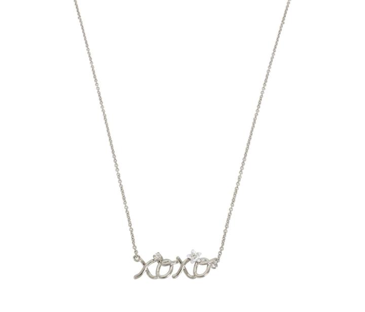 Betseyjohnson Blue Kitsch Xoxo Pendant Crystal