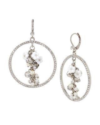 Steve Madden Blue La La Shaky Circle Earrings Crystal