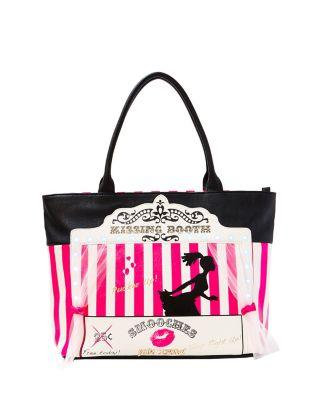 Steve Madden Kitsch Kissing Booth Tote Black