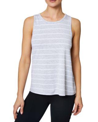 Steve Madden Striped Side Cutout Tank Grey