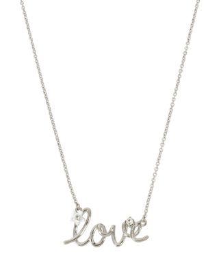 Steve Madden Blue Kitsch Love Pendant Crystal