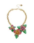 Steve Madden Tropical Punch Flower Frontal Necklace Multi