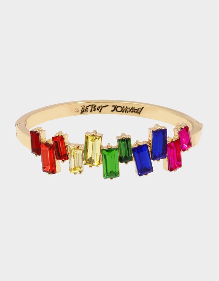 Betseyjohnson Rainbow Retro Stone Bangle Rainbow Multi