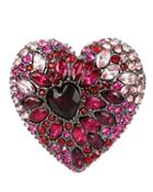 Steve Madden Hearts And Arrows Pave Heart Ring Red