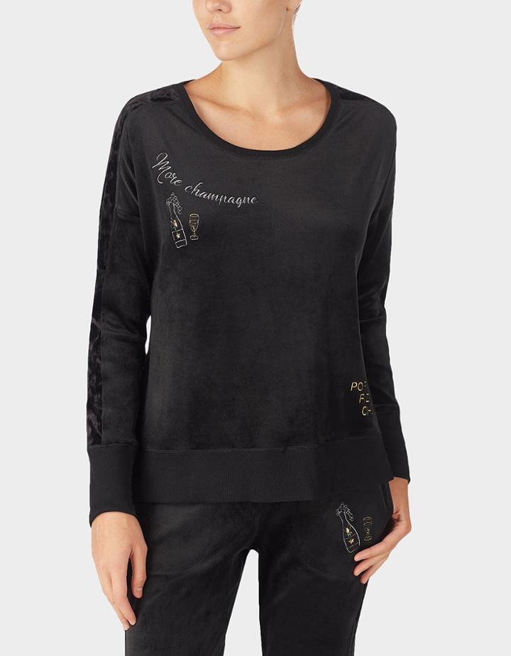 Betseyjohnson Dream On Velour Top Black