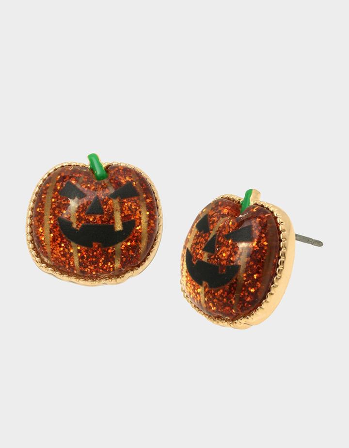 Betseyjohnson Just Treats Pumpkin Studs Orange