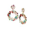 Betseyjohnson Opulent Floral Gypsy Hoop Earrings Multi