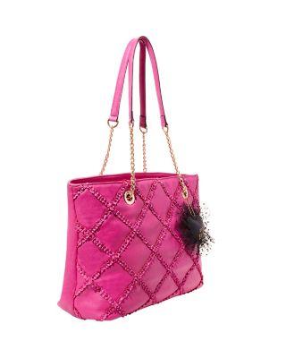 Steve Madden Cross Your Heart Tote Black/white