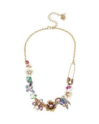 Steve Madden Blooming Betsey Insect Necklace Multi