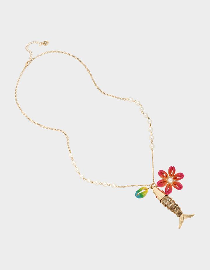 Betseyjohnson Catch The Wave Long Pendant Multi