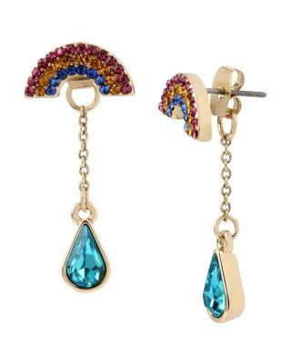 Steve Madden Rainbow Connection Front Back Earrings Multi
