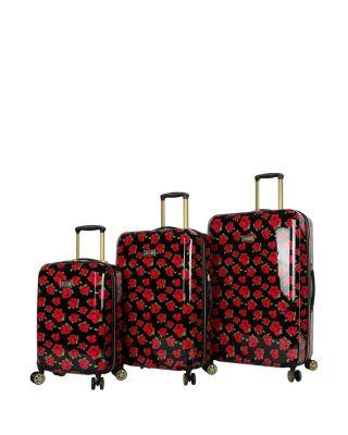 Steve Madden Covered Roses Spinner 3 Piece Set Black Multi
