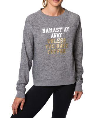 Steve Madden Namastay Fleece Pullover Charcoal