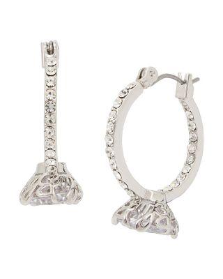 Steve Madden Betsey Blue Engagement Ring Hoop Earrings Crystal