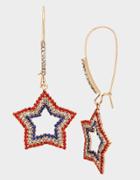 Betseyjohnson Firework Fun Star Hook Earrings Red-white-blue