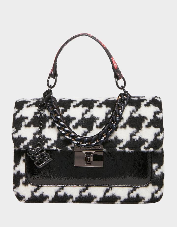 Betseyjohnson Hounds Town Top Handle Bag Black-white