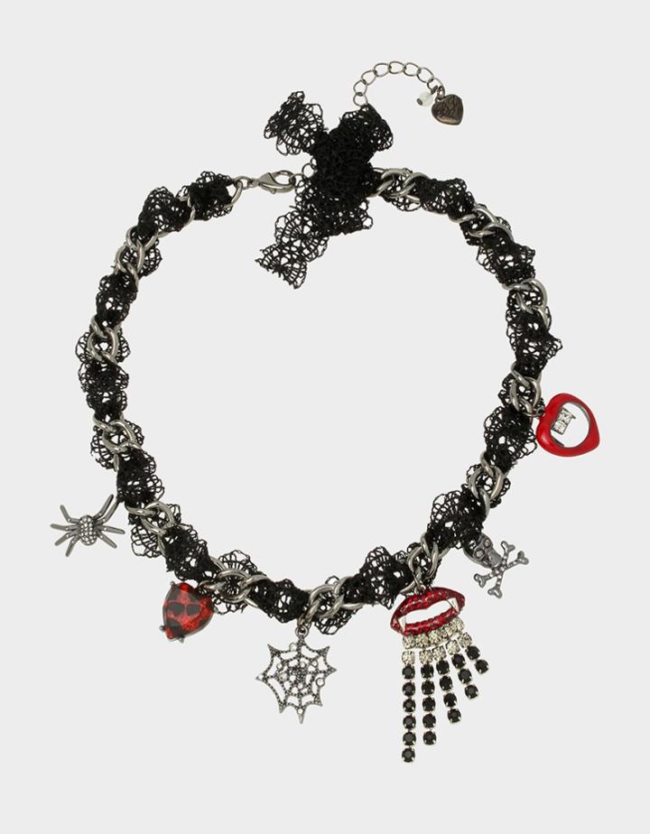 Betseyjohnson Glampire Charm Statement Necklace Red