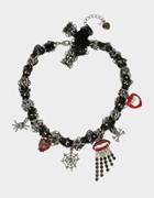 Betseyjohnson Glampire Charm Statement Necklace Red