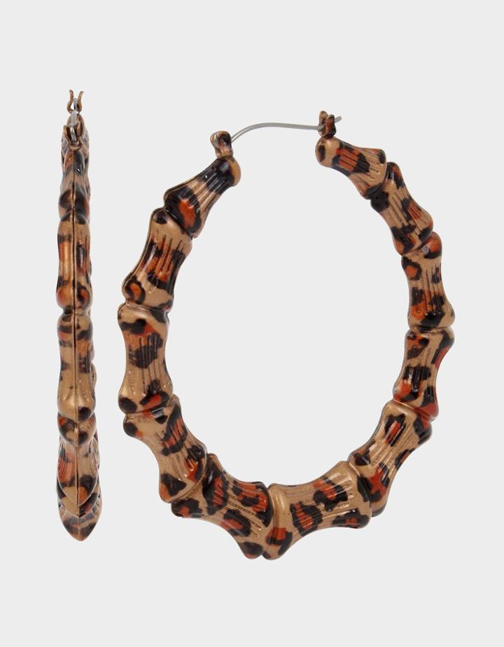Betseyjohnson Leaping Leopards Hoop Earrings Leopard