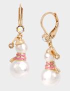 Betseyjohnson Holiday Whimsy Snowman Earrings Ivory