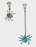 Betseyjohnson Creep It Real Spider Linear Earrings Teal