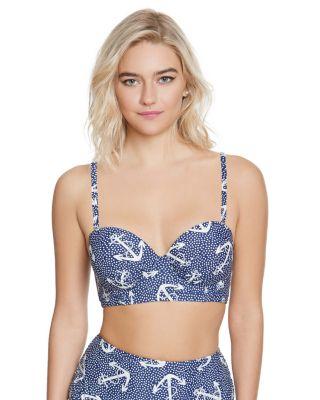Steve Madden Ahoy Babes Molded Bra Top Blue/white