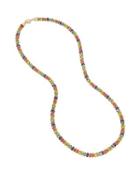 Steve Madden Rainbow Connection Mesh Long Necklace Multi
