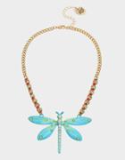 Betseyjohnson Exotic Floral Dragonfly Pendant Blue