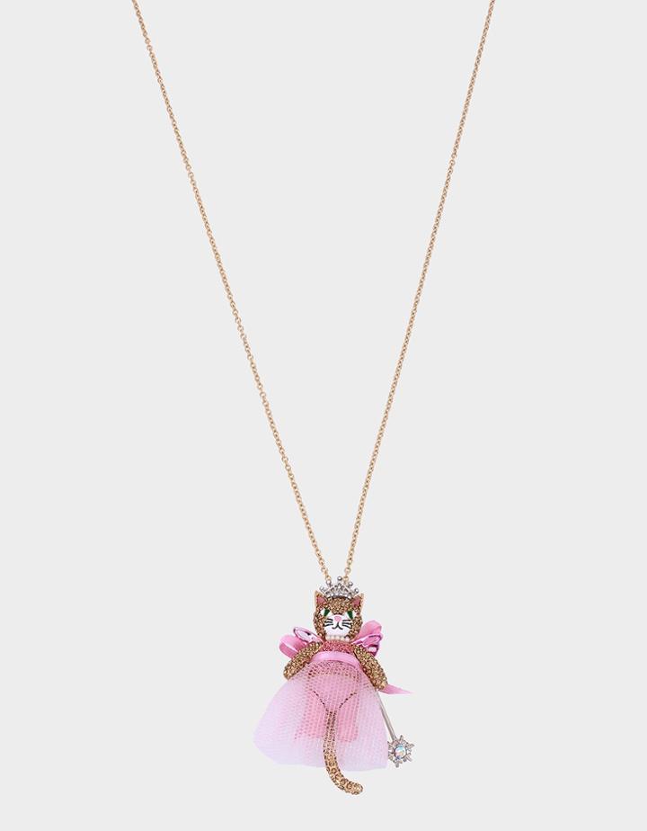 Betseyjohnson Pink Xmas Fairy Cat Pendant Pink