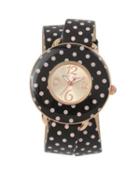 Steve Madden Double Trouble Dotted Watch Black/pink