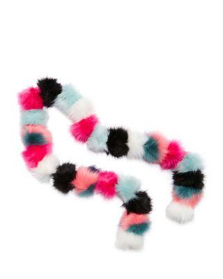 Steve Madden Pommy Dearest Faux Fur Muffler Bright Multi