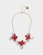 Betseyjohnson Opulent Floral Flower Necklace Pink