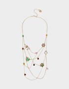 Betseyjohnson Tortifly Flower Swag Necklace Multi