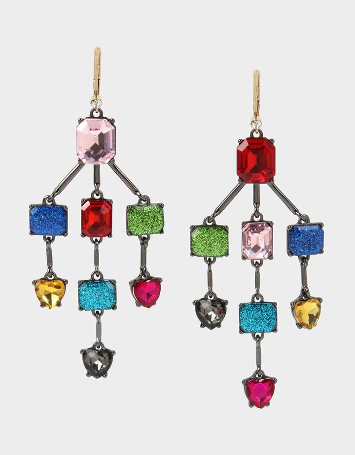 Betseyjohnson Bling Thing Chandelier Earrings Rainbow Multi
