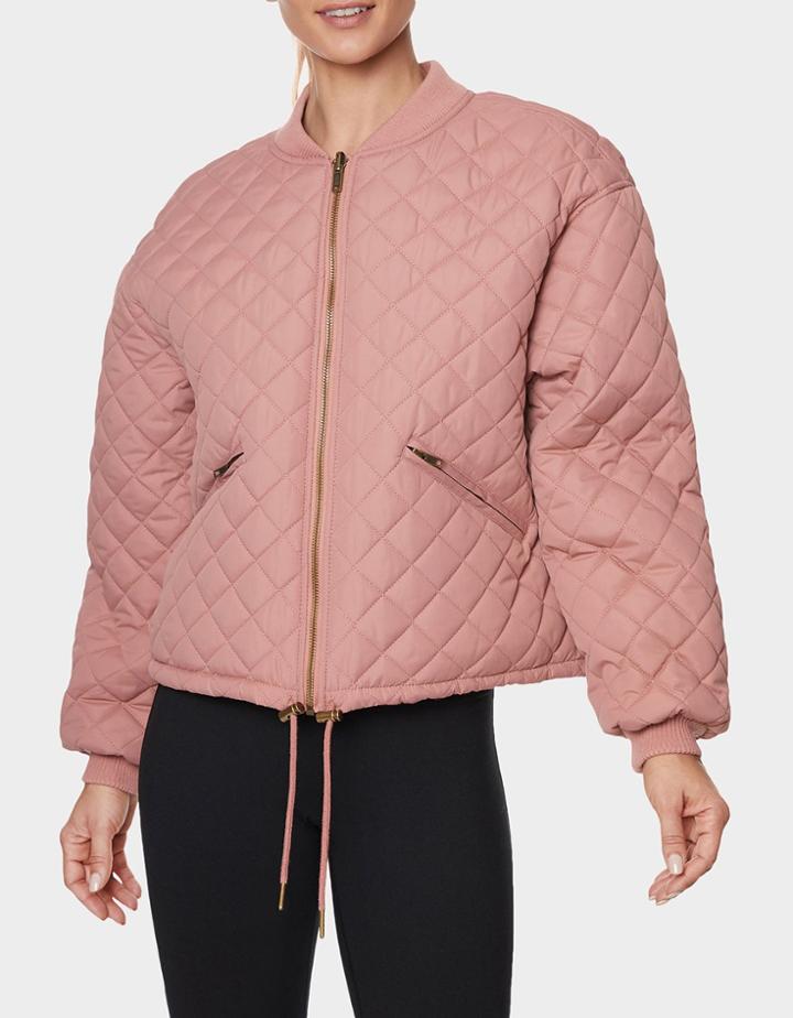 Betseyjohnson Quilted Bomber Jacket Blush